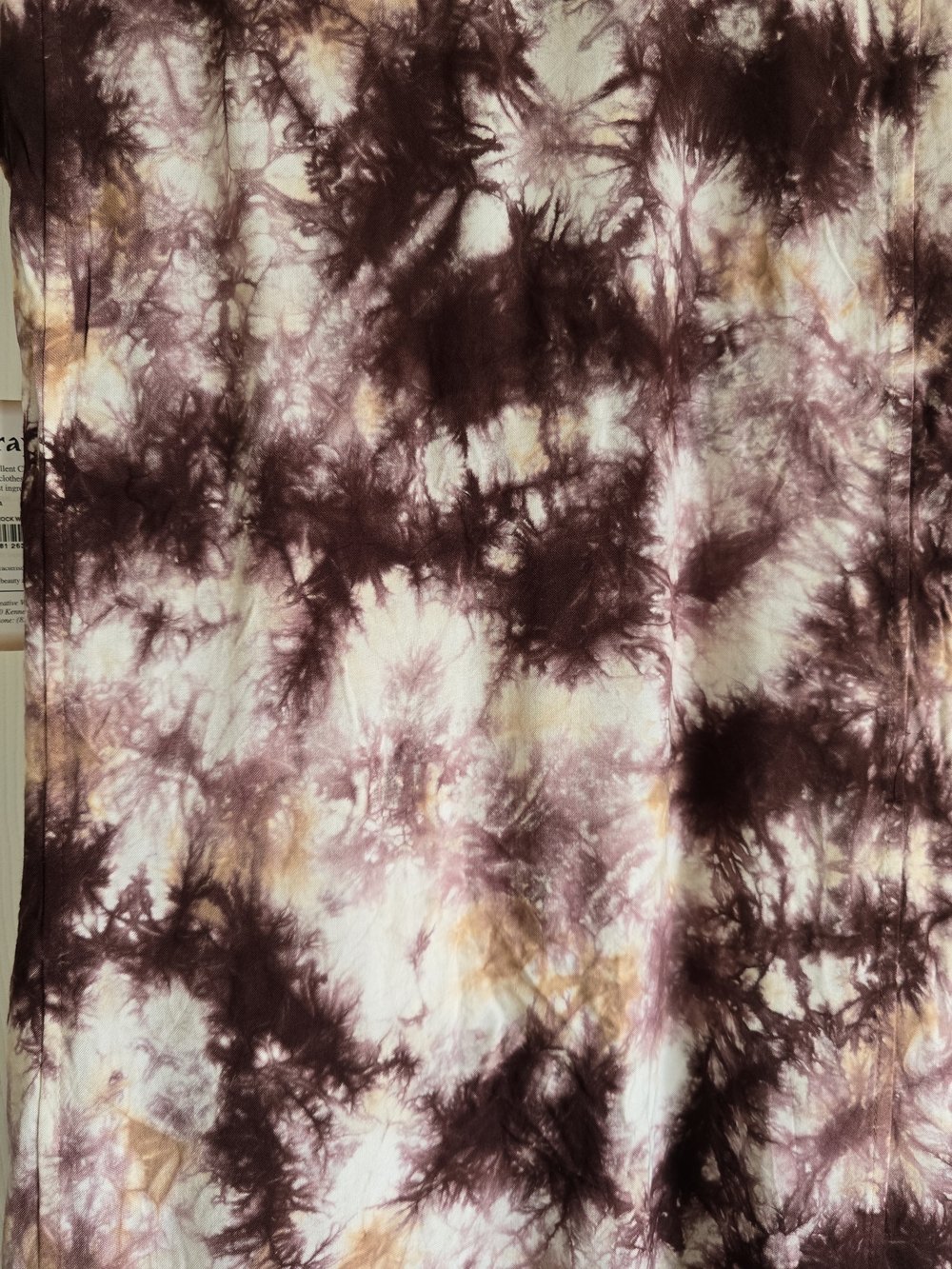 Raya Tie-Dye Beaded V-Neck Beach Cover Up Dress in Plum and Cream - Picture 6 of 16